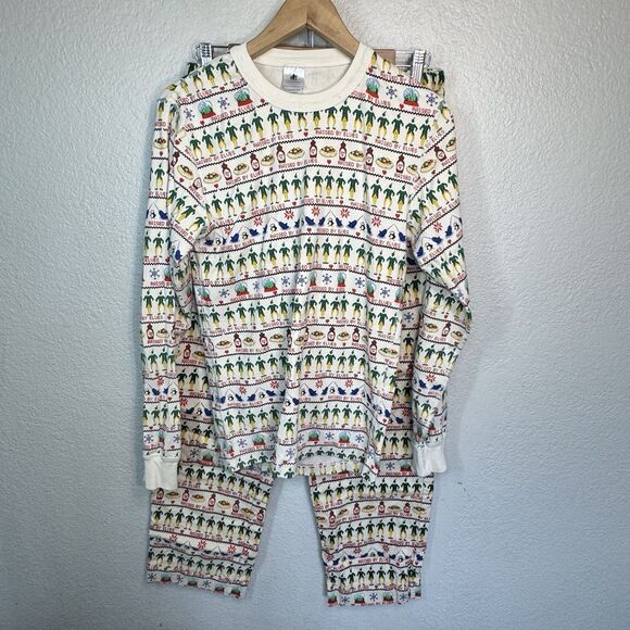 Hanna Andersson Elf Raised By Elves Pajama Set Flannel Bottoms Stretch Top Small - Picture 1 of 12